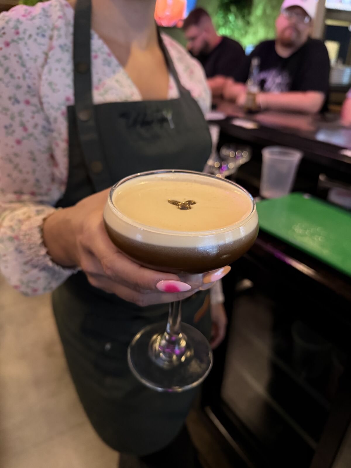 Espresso martini served at the bar
